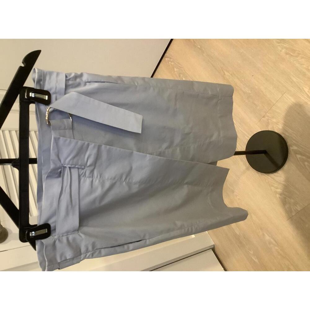 Suitangtang Wrap Peek A Boo Skirt Pale Blue L  Knee Length Classy Contemporary